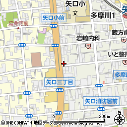 東京都大田区多摩川1丁目23-24周辺の地図