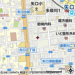 東京都大田区多摩川1丁目23-19周辺の地図