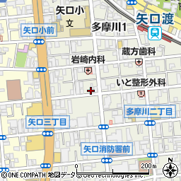 東京都大田区多摩川1丁目23-16周辺の地図