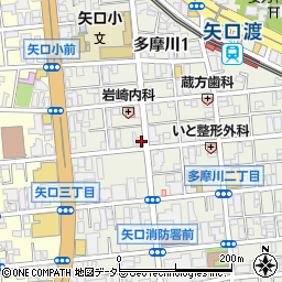 東京都大田区多摩川1丁目23-14周辺の地図