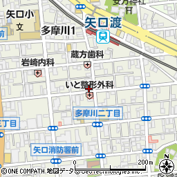 東京都大田区多摩川1丁目25-11周辺の地図