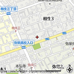 神奈川県相模原市中央区相生3丁目12周辺の地図