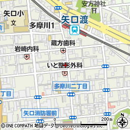 東京都大田区多摩川1丁目25-10周辺の地図