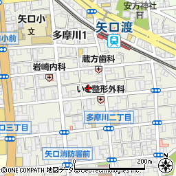 東京都大田区多摩川1丁目25-5周辺の地図
