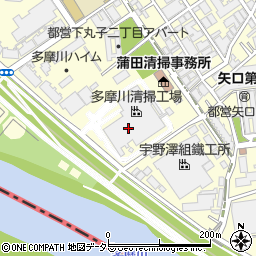 東京二十三区清掃一部事務組合清掃工場多摩川清掃工場周辺の地図