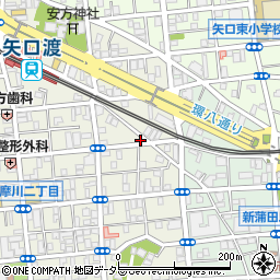 東京都大田区多摩川1丁目27-9周辺の地図