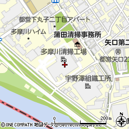 大田区役所　清掃多摩川清掃事業所周辺の地図