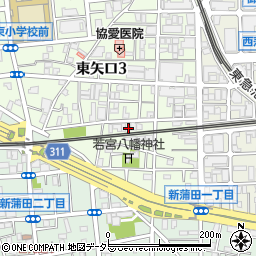 東京都大田区東矢口3丁目25周辺の地図