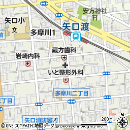 東京都大田区多摩川1丁目24-10周辺の地図