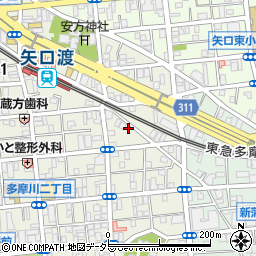 東京都大田区多摩川1丁目27周辺の地図