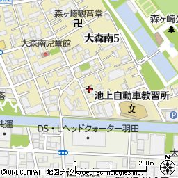 東京都大田区大森南5丁目3-21周辺の地図