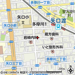 東京都大田区多摩川1丁目21-18周辺の地図