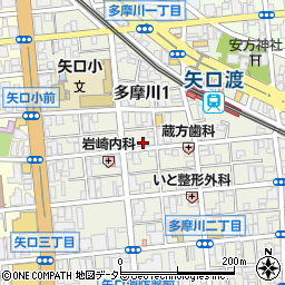 東京都大田区多摩川1丁目21-17周辺の地図