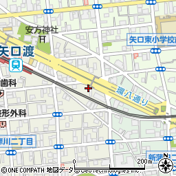 東京都大田区多摩川1丁目1-5周辺の地図