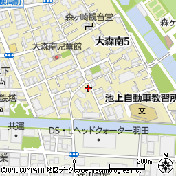東京都大田区大森南5丁目4-2周辺の地図