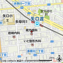 東京都大田区多摩川1丁目21-11周辺の地図