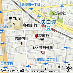 東京都大田区多摩川1丁目21-15周辺の地図