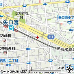 東京都大田区多摩川1丁目1-3周辺の地図