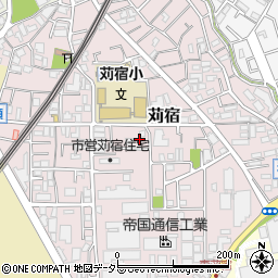 神奈川県川崎市中原区苅宿周辺の地図