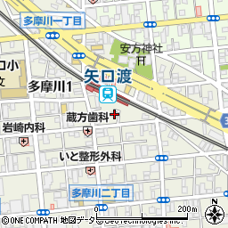 東京都大田区多摩川1丁目20-6周辺の地図