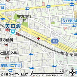 東京都大田区多摩川1丁目2-18周辺の地図