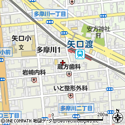 東京都大田区多摩川1丁目21-7周辺の地図