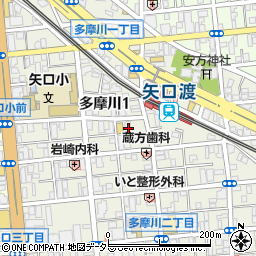 東京都大田区多摩川1丁目21-6周辺の地図