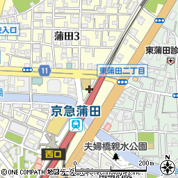 東京都大田区蒲田3丁目21周辺の地図