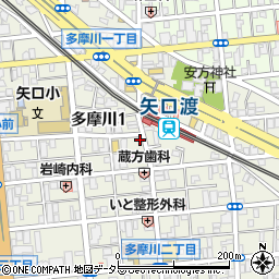 東京都大田区多摩川1丁目21-8周辺の地図