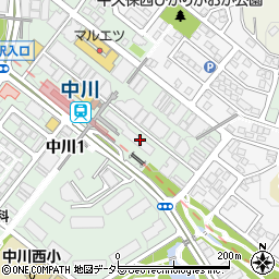 パンダ理容室中川店周辺の地図