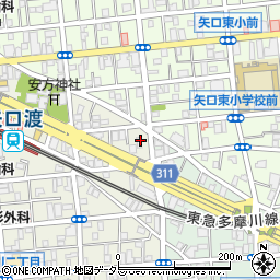 東京都大田区多摩川1丁目2-10周辺の地図