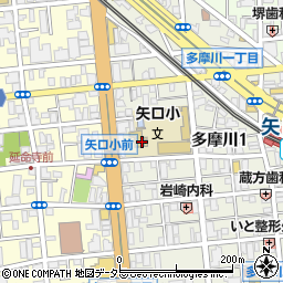 東京都大田区多摩川1丁目18-25周辺の地図