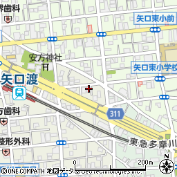 東京都大田区多摩川1丁目2-6周辺の地図