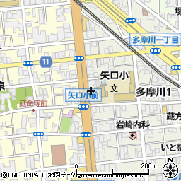 東京都大田区多摩川1丁目18-29周辺の地図