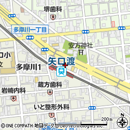 東京都大田区多摩川1丁目5-16周辺の地図