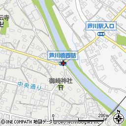 芦川橋西詰周辺の地図