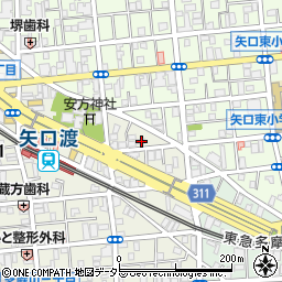 東京都大田区多摩川1丁目3-12周辺の地図