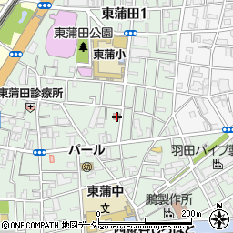 東蒲田二郵便局周辺の地図