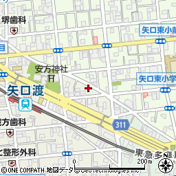 東京都大田区多摩川1丁目3-6周辺の地図