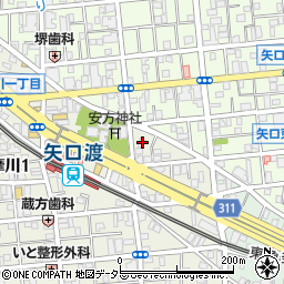 東京都大田区多摩川1丁目3-18周辺の地図