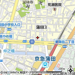 東京都大田区蒲田3丁目15-17周辺の地図
