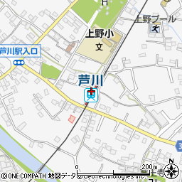 芦川駅周辺の地図