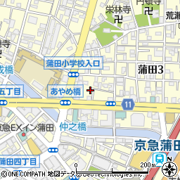 東京都大田区蒲田3丁目17周辺の地図