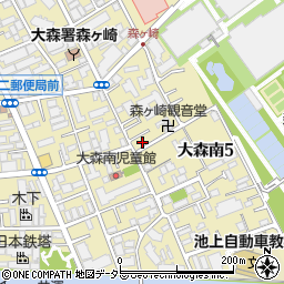 東京都大田区大森南5丁目1-23周辺の地図