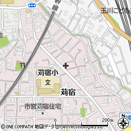 神奈川県川崎市中原区苅宿13-14周辺の地図
