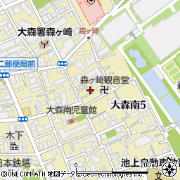 東京都大田区大森南5丁目1-24周辺の地図