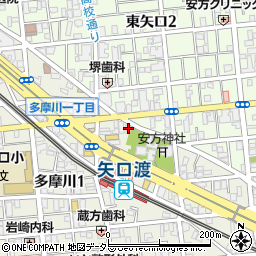 東京都大田区多摩川1丁目6-5周辺の地図