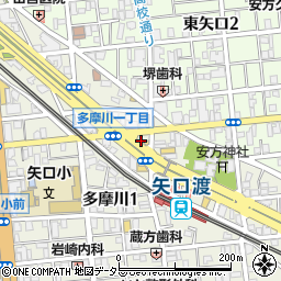 東京都大田区多摩川1丁目7-7周辺の地図