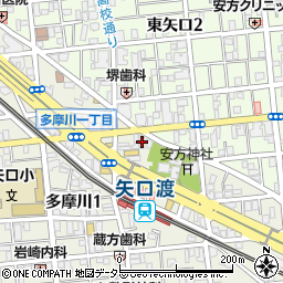 東京都大田区多摩川1丁目6-4周辺の地図