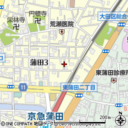 東京都大田区蒲田3丁目13周辺の地図